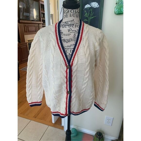 Vintage Handmade Wool Tennis Cardigan - Picture 7 of 10